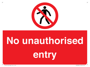 No unauthorised entry